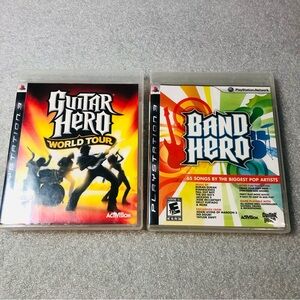 PS3 Rock Band Guitar Hero Lot (2) Band Hero Rock Band Used And New